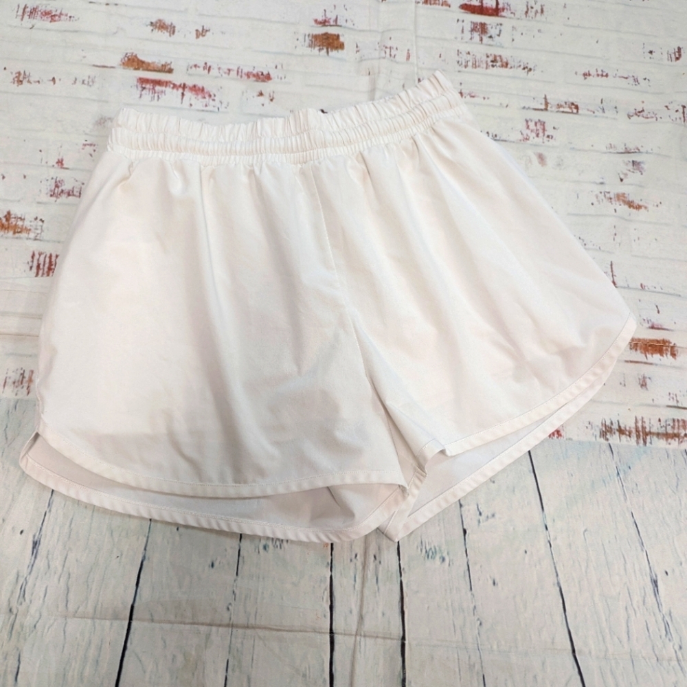 Beyond Yoga White Athletic Shorts